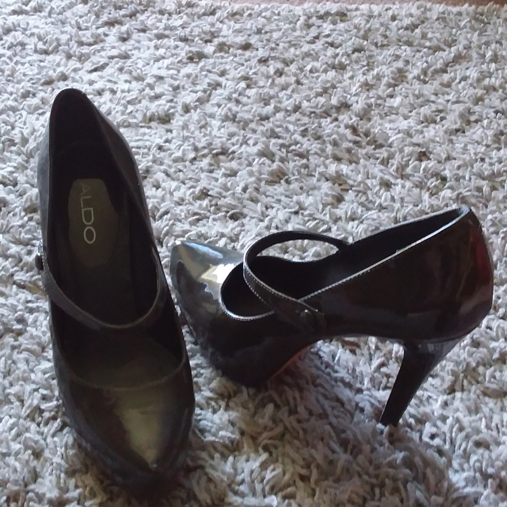 Aldo grey may Jane heels womans size 36